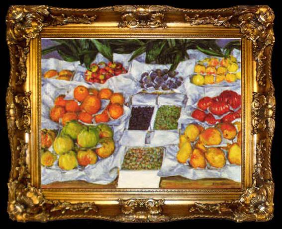 framed  Gustave Caillebotte Fruit Displayed on a Stand, ta009-2